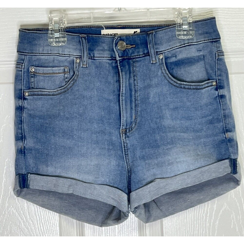 Garage Premium Super Soft High Rise Jean Medium Wash Cut Off Shorts